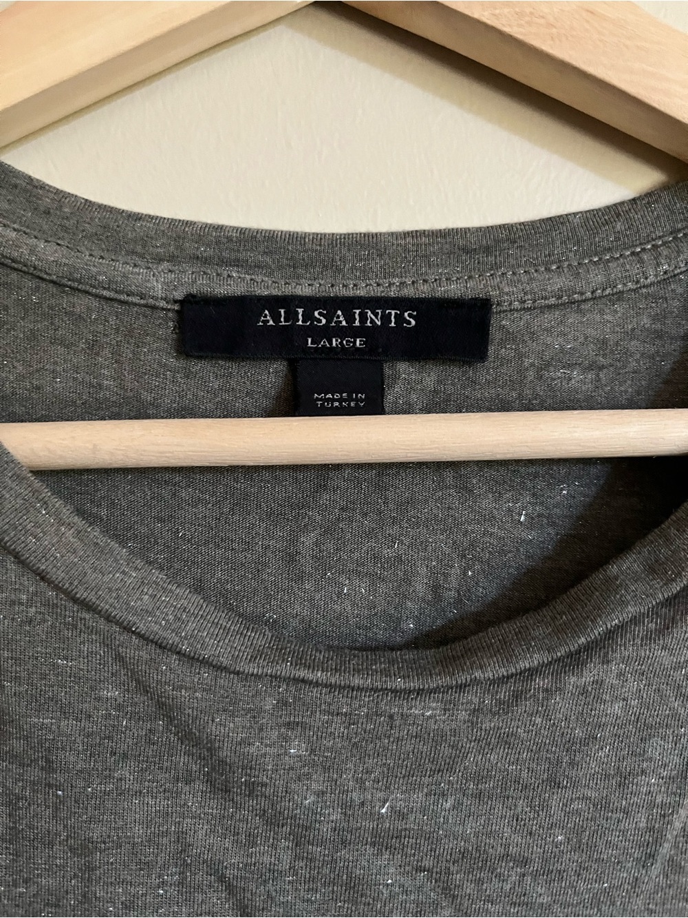All Saints Anna Shimmer women’s Gray Crewneck T-Shirt size large